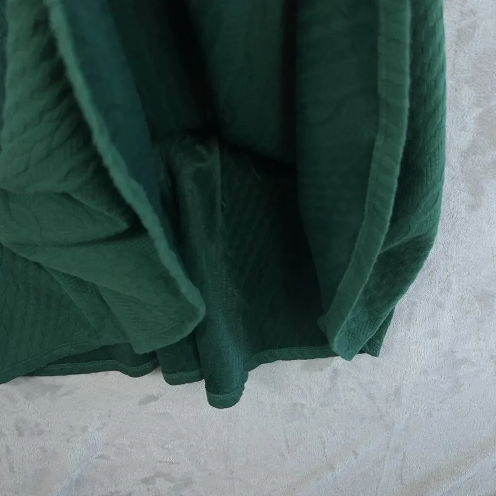 NWT MODCLOTH Braid My Entire Day 3/4 Sleeve Green Midi Dress Large Twee Cozycore